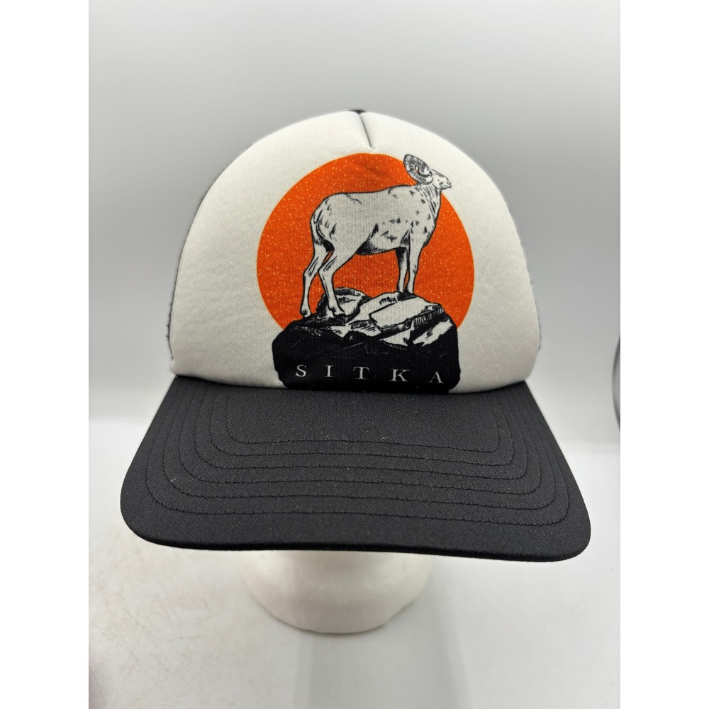 Sitka Gear Rarified Air Hi Pro Trucker Hat Bighorn Ram Black/White Foam Snapback